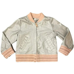 Metallic Silver Bomber Jacket